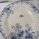 Vintage plates with blue cyclamen pattern, Gien porcelain