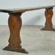 HANDMADE antique wooden French farmhouse bench, 1930s