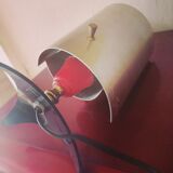 Bedside lamp desk guariche style rockabilly brushed steel 1960