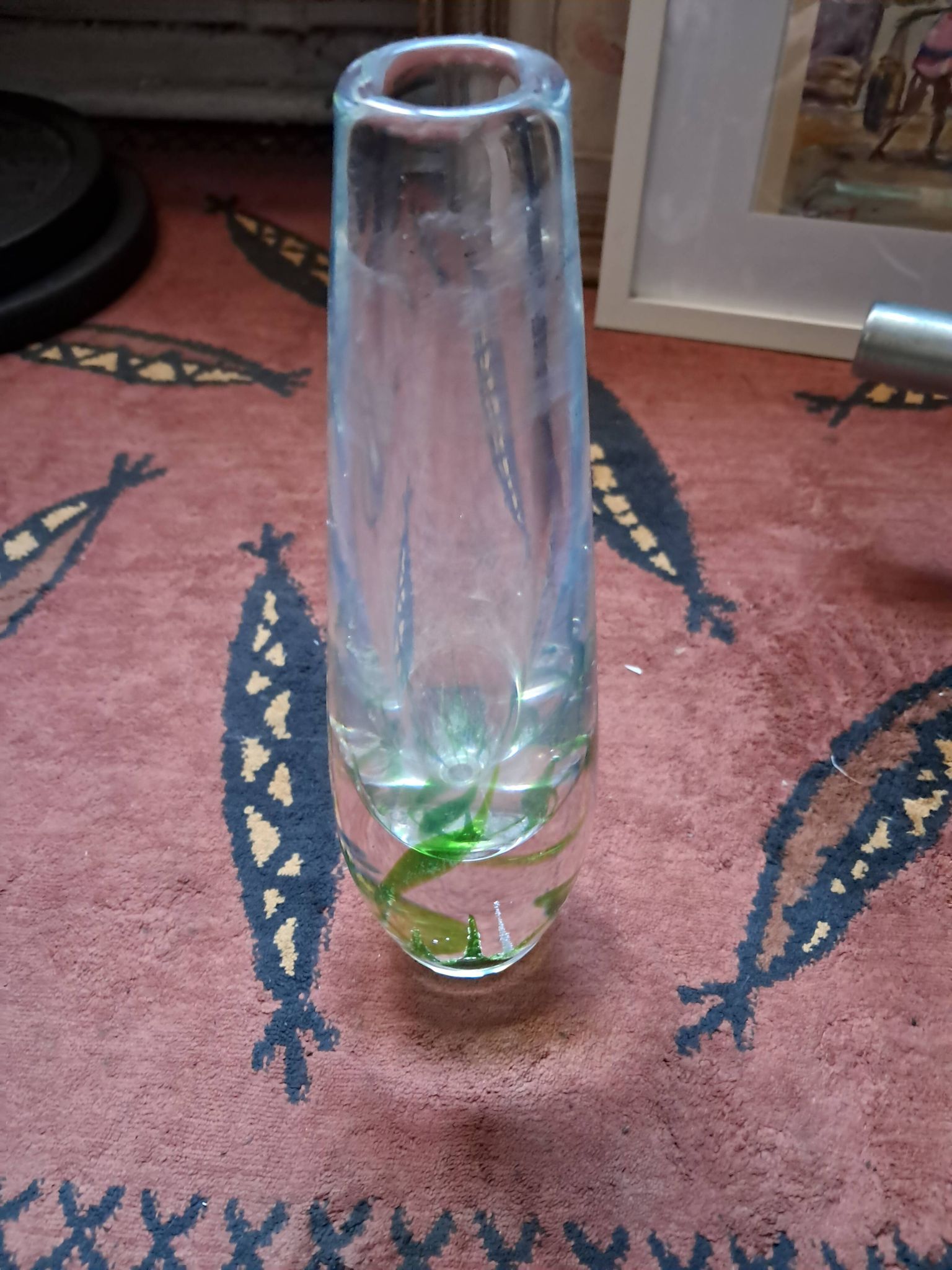 Vase vintage suédois en verre très original
