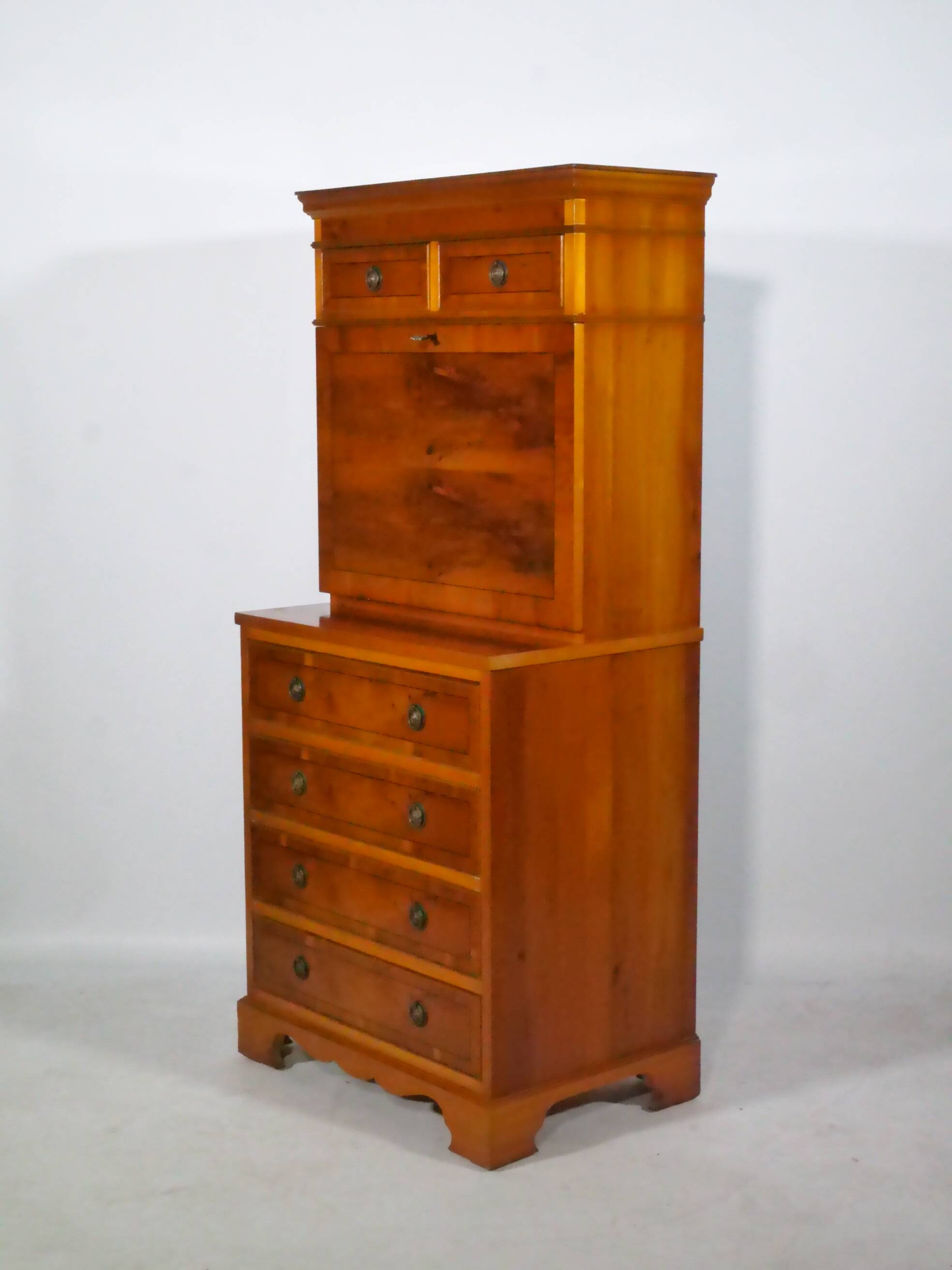 Antique Secretary Walnut Vintage Chest of Drawers