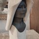 Ancien Grand buste femme en céramique