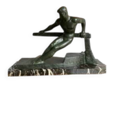 Sculpture En Bronze - Georges Gori - Le Barreur - H. 30cm - Base : 15 X 42c