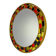 Spanish hand-painted ceramic-style mosaic circular mirror, 1970s