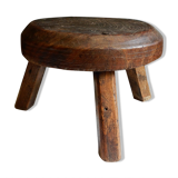 Small wooden farm tripod stool