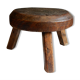 Tabouret tripode de ferme en bois