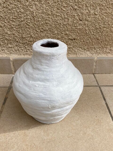 White terracotta vase