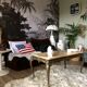 Table basse marbre et or