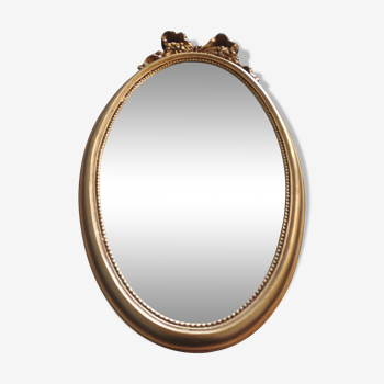 Louis XVI oval mirror gilded wood 43x23cm