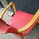 Pair of red vintage bridge armchairs