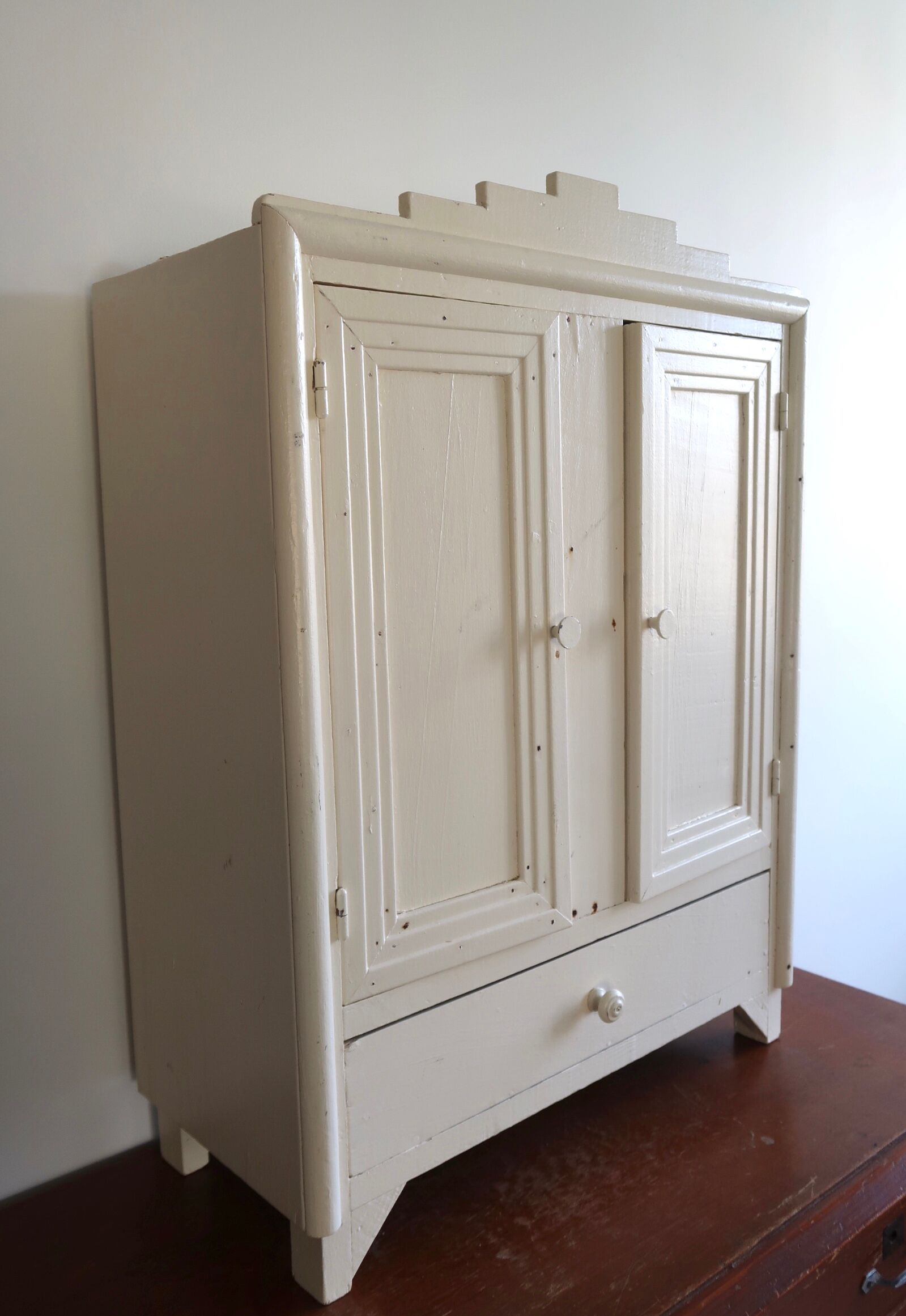 Kitchen cabinet or pharmacy in art deco wood