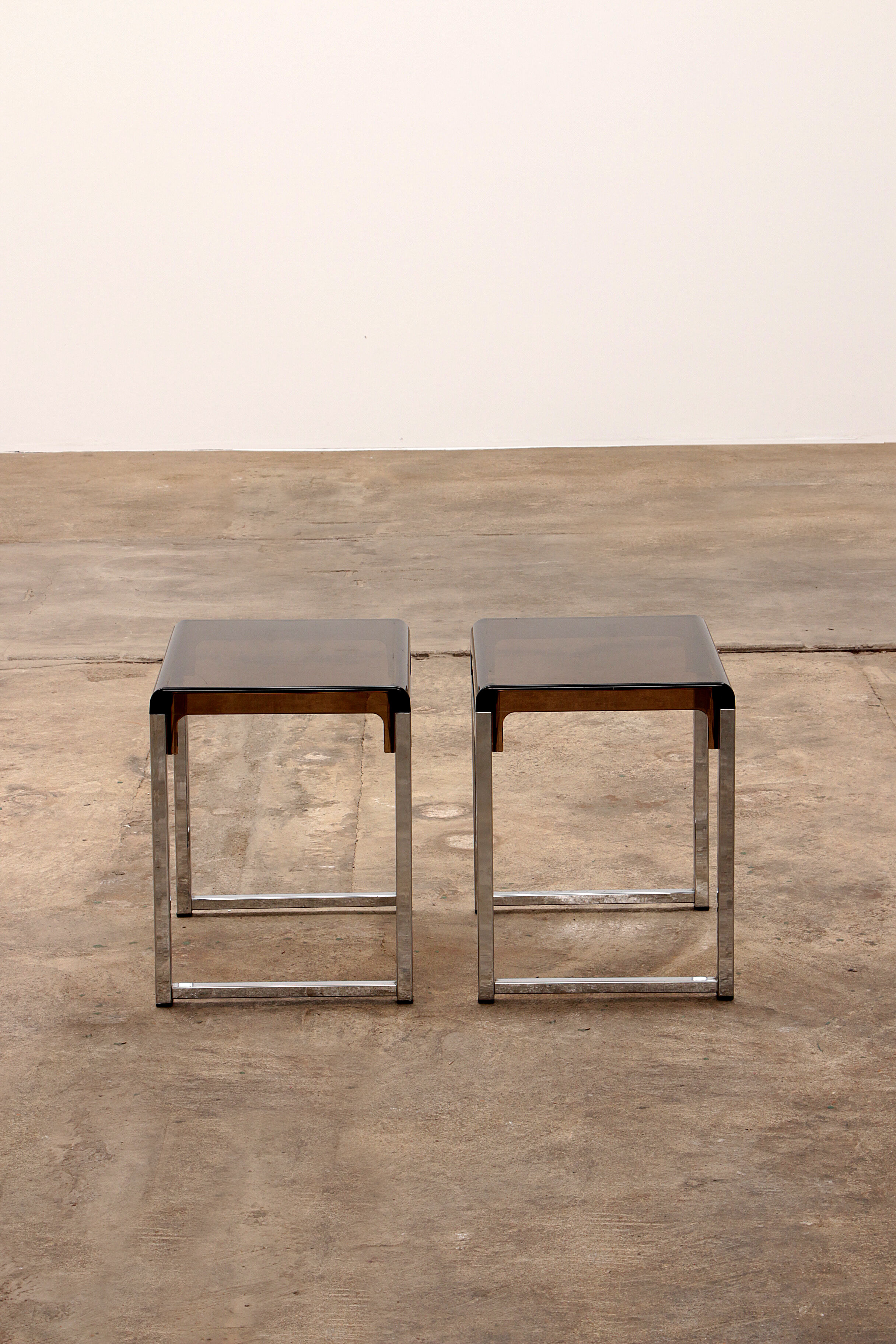 Vintage set of Plexiglas side tables designed in France in the 1960s