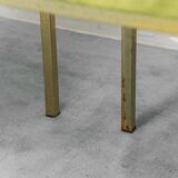 Set of 4 vintage metal and green velvet chairs, 1970s modernist