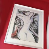 Tableau pastel femme nue