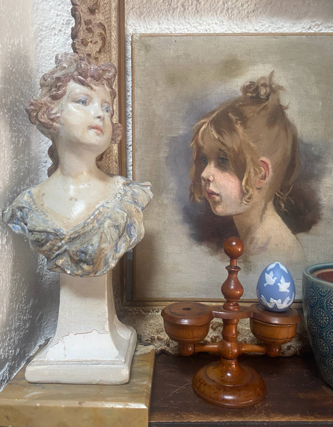 19th century boxwood salt cellar