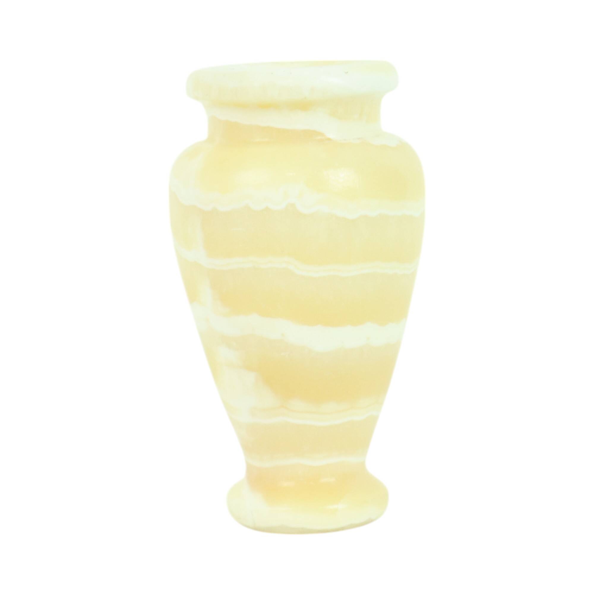 Small Vintage Vase Egyptian Marble Sinai Pearl 1980s