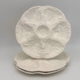 GIEN white earthenware oyster plates, 1960s