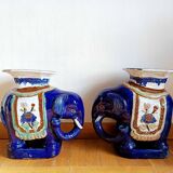 Pair of 20th century ceramic elephant stools