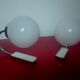 Pair of chrome and glass opaline sconces vintage 70s