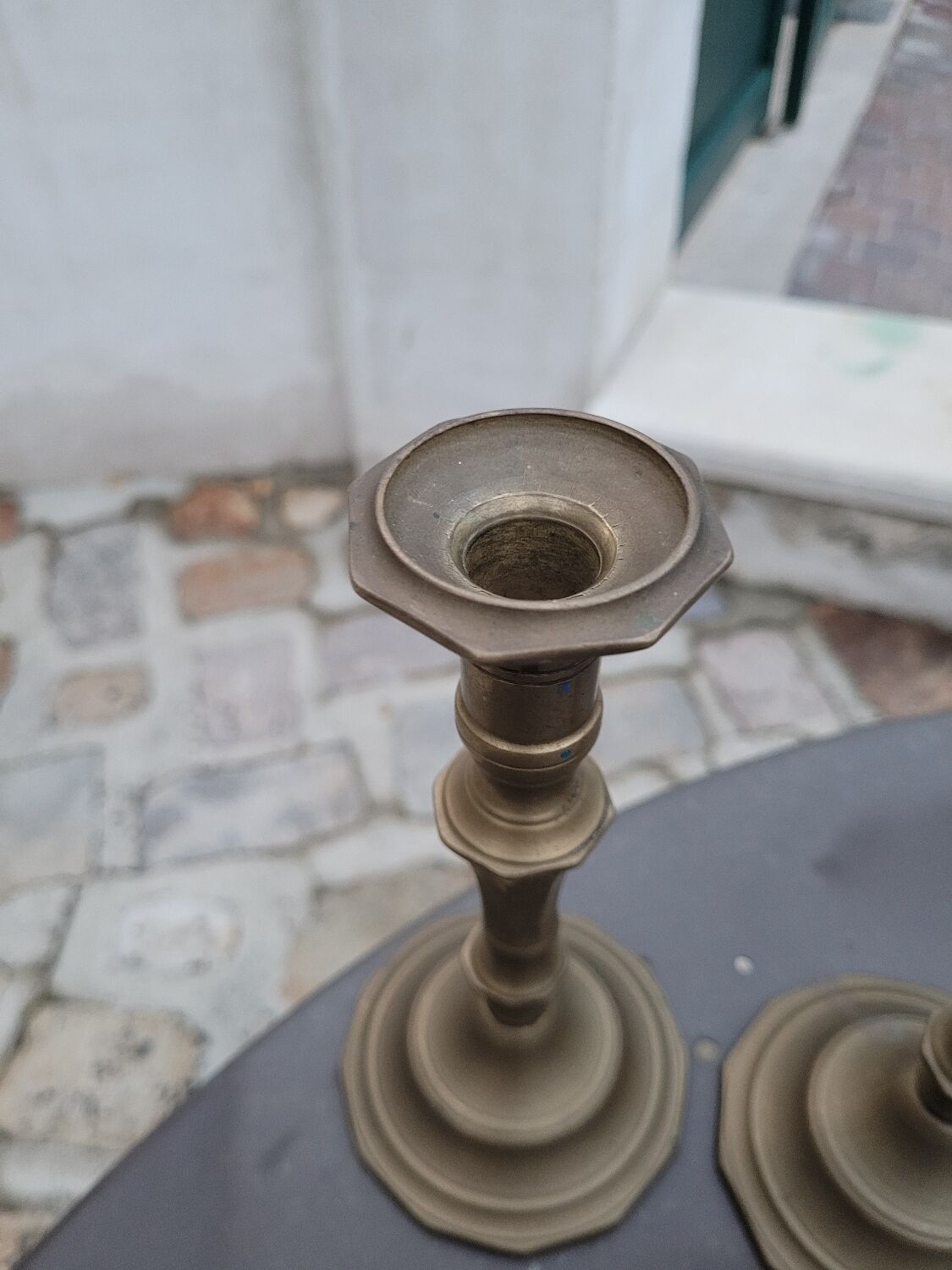 Pair of brass candlesticks