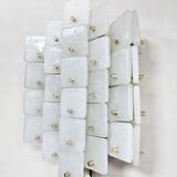 Frosted Ice glass panel wall scone lamp vintage 1960s