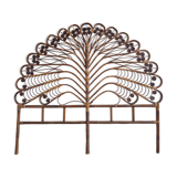 Antique peacock rattan headboard