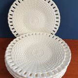 Suite of 5 openwork dessert plates
