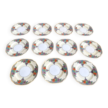 Ensemble de 11 assiettes à pain et à beurre rares de Barker Bros Ltd, modèle Sandringham, fabriquées en 1930-1937