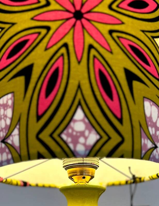 Dopamin Decor - Lampshade made from colourful African batik fabric