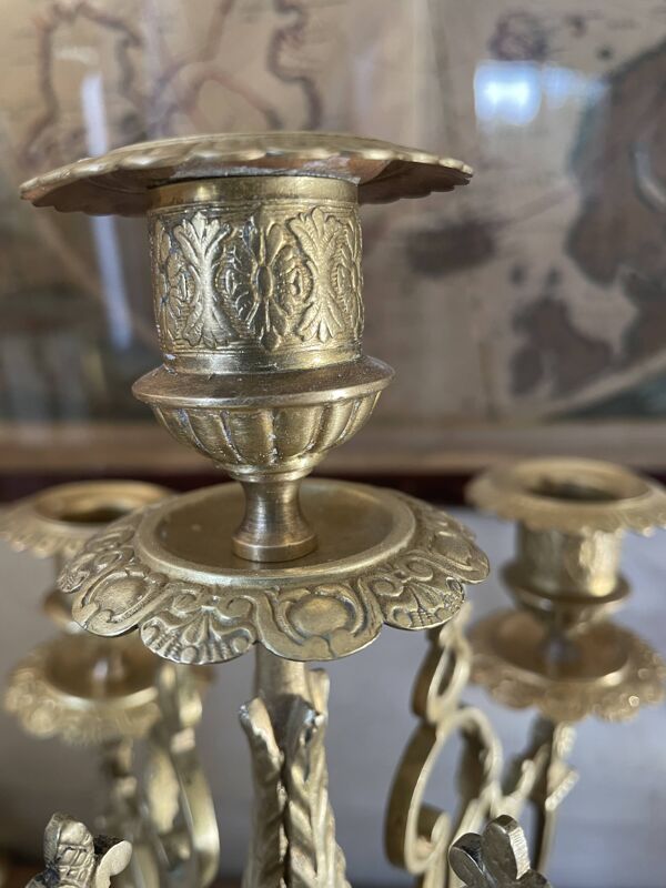 Chandelier style Napoléon III en  bronze doré 48,5cm