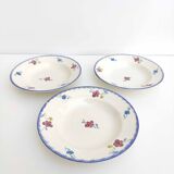 Set of 3 hollow plates in earthenware model Mary-Lou Digoin Sarreguemines