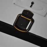 Vintage industrial chest of drawers in black and white pine, 20 drawers, 1950s apothecary style.