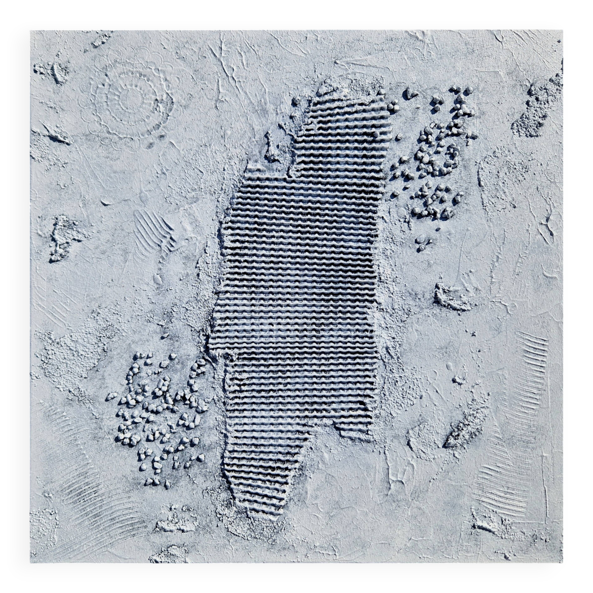 Minimalist monochrome abstract painting white