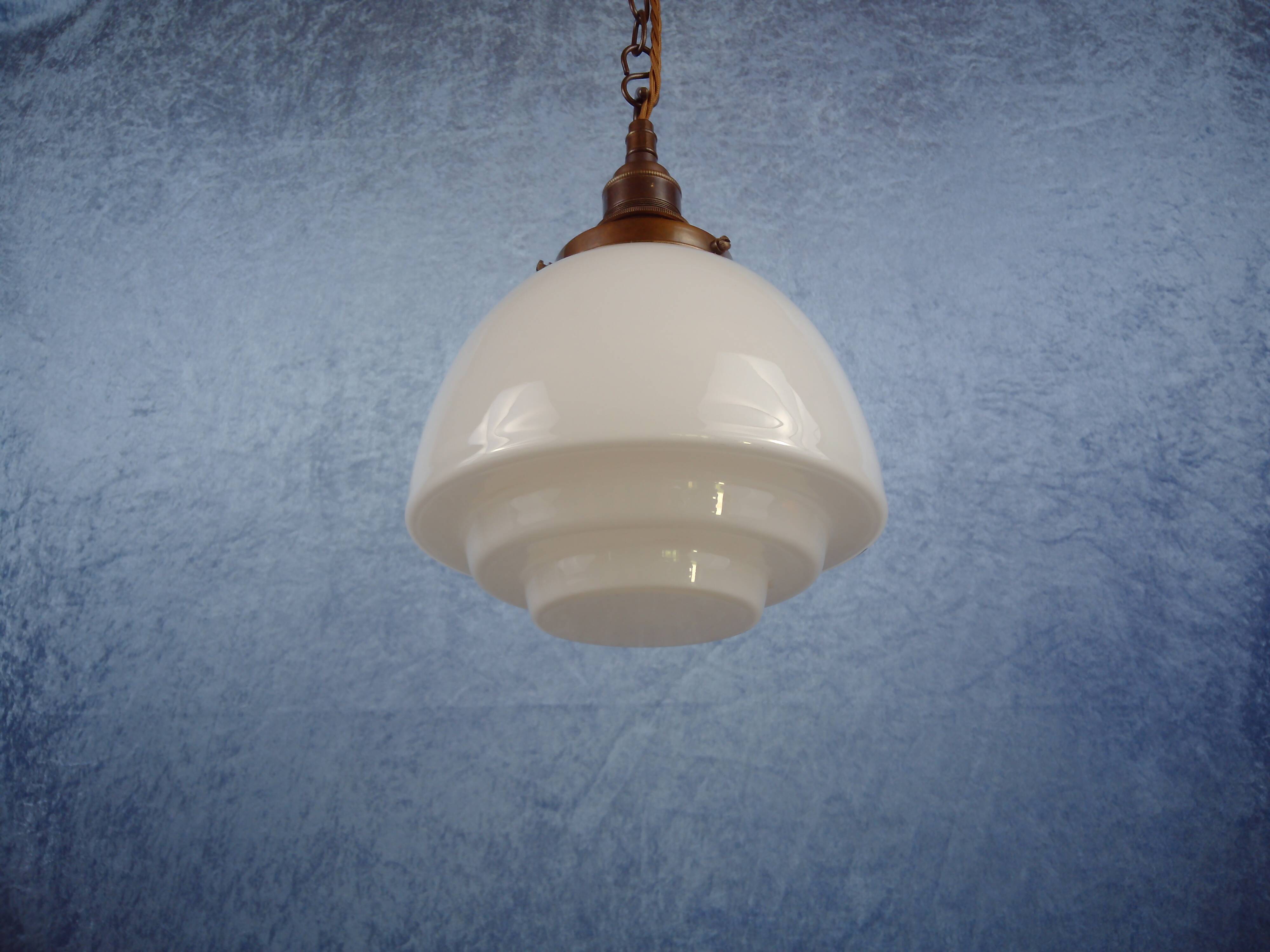 Art Deco opaline hanging lamp