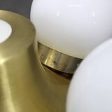 Pair of mid-century brass flush mount lights, 1970s