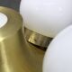 Pair of mid-century brass flush mount lights, 1970s
