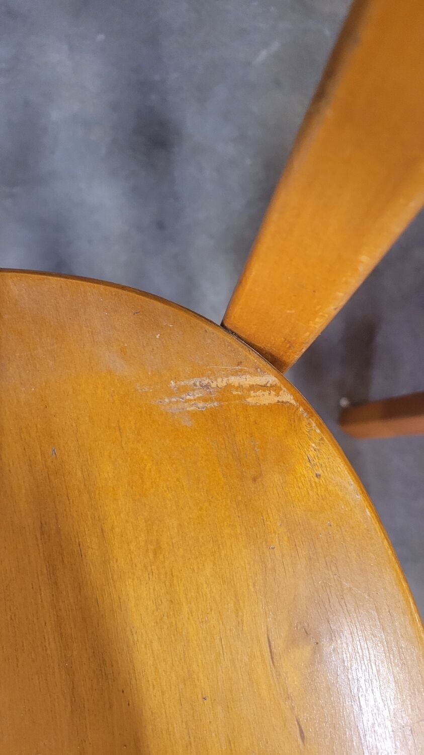 Series of 4 bistro chairs signed Baumann 1950 vintage