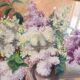 Tableau Drawing Pastel Still Life Lilac Bouquet Flowers Signed Lebailly Enc