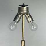Large Hollywood regency midcentury Capiz and brass table lamp, 1960s