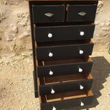 Chiffonier from the 1980s in black patinated fir