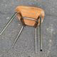 Vintage Chair 60s/70s Formica Wood Pattern & Chrome Legs