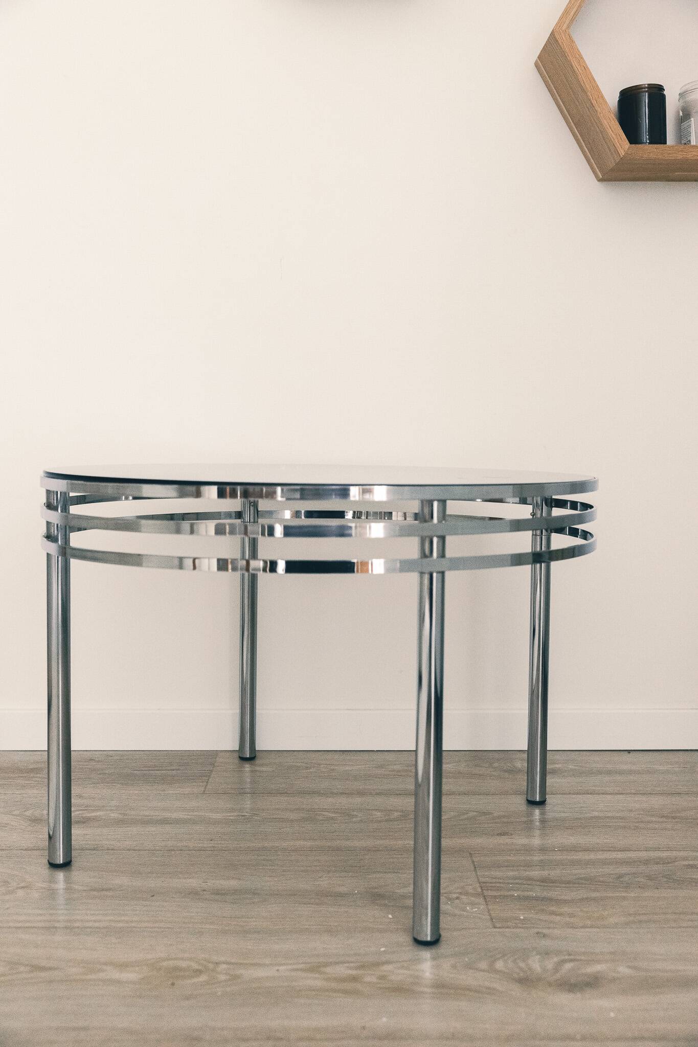 Vintage 70s chrome coffee table