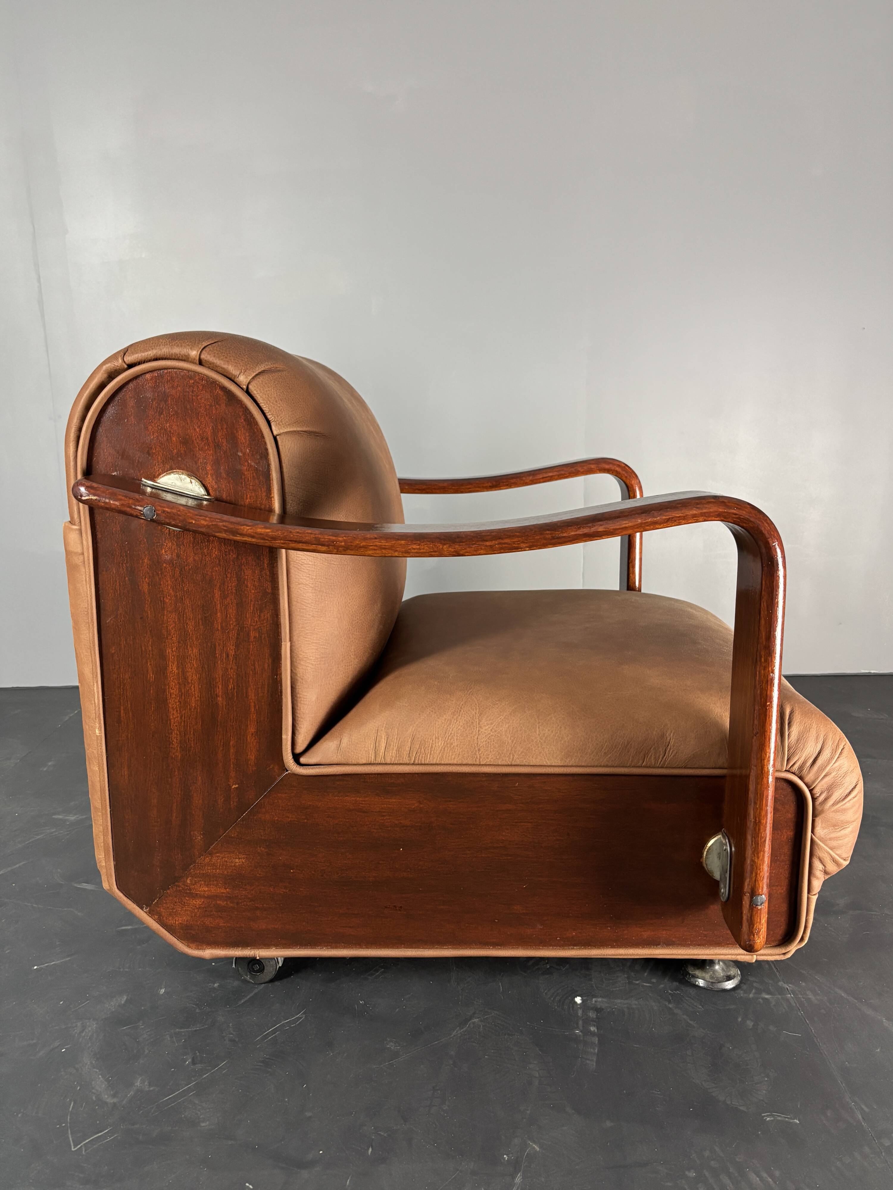 Midcentury brutalist embassy lounge or easy low club chair, 1960s