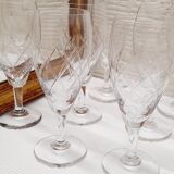 Set 8 coupes champagne verre ciselé