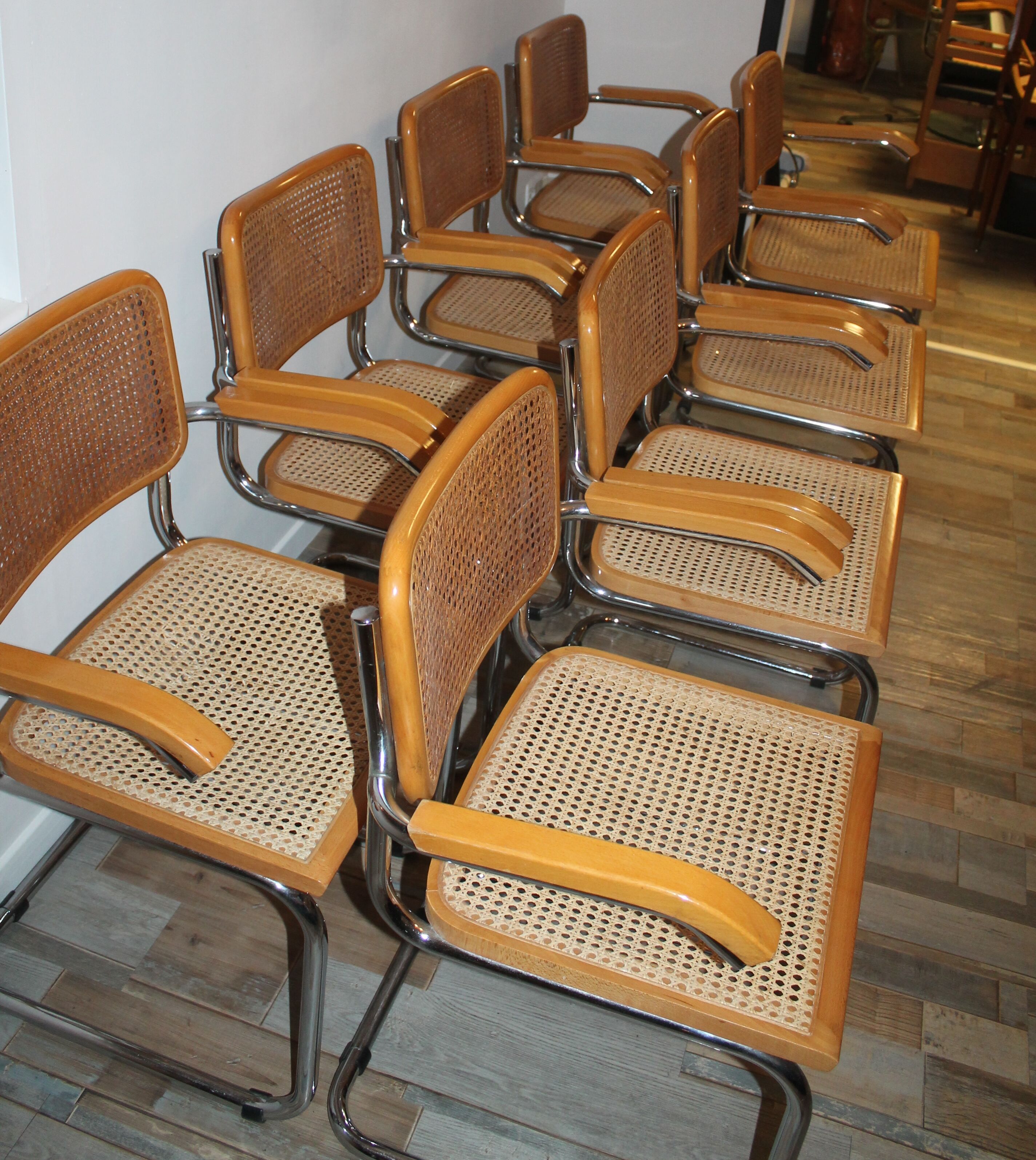 Lot 8 cesca B64 armchairs by Marcel Breuer