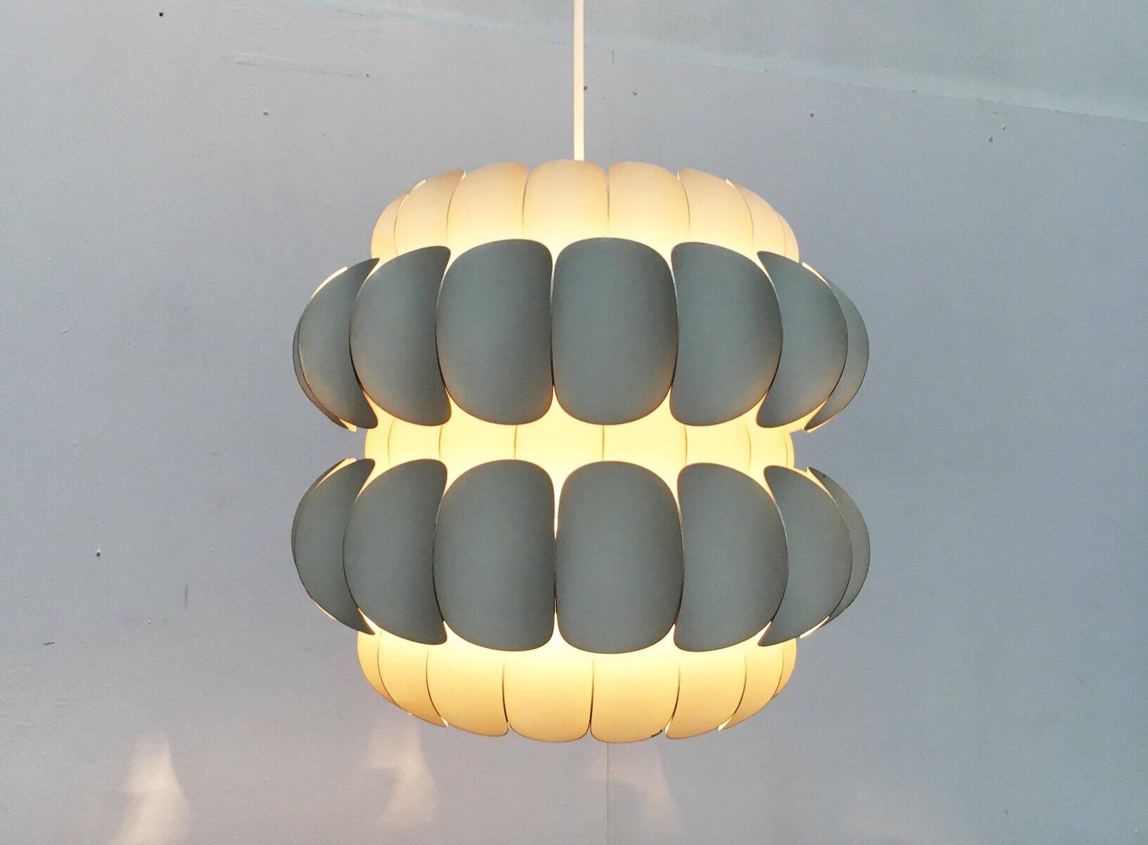 White metal pendant lamp from the mid-century by H. Zender for Temde.
