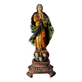 Large statue of the Virgin of the Immaculate Conception, polychrome plaster, late 19th century