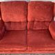 Coral velvet toad sofa