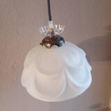 Frosted glass flower suspension, art deco