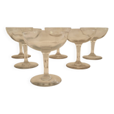 Champagne glasses in cloudy glass